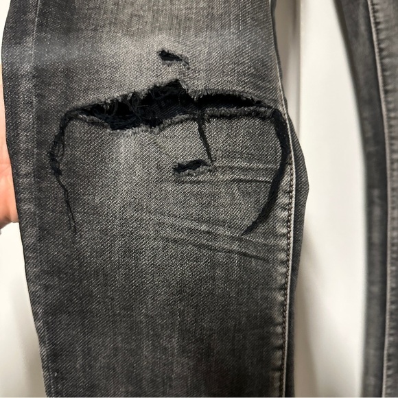 One Teaspoon Super Dupers low waisted slim leg cropped jeans Black Hart Grey 28 - Picture 8 of 13